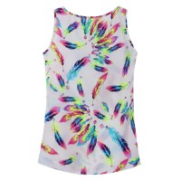 Plus Size S-5XL Women Casual Feather Printed Chiffon Tank Top