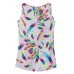 Plus Size S-5XL Women Casual Feather Printed Chiffon Tank Top