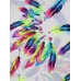 Plus Size S-5XL Women Casual Feather Printed Chiffon Tank Top