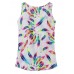 Plus Size S-5XL Women Casual Feather Printed Chiffon Tank Top