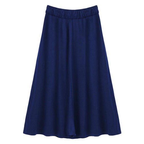 Casual Lady Ruffles Elastic High Waist Pure Color Pocket  Skirt