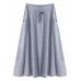 Casual Lady Ruffles Elastic High Waist Pure Color Pocket  Skirt