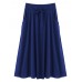 Casual Lady Ruffles Elastic High Waist Pure Color Pocket  Skirt