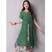 Elegant Women Floral Printed Dress Two Layers High Split Dresses