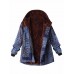  L-5XL Casual Women Block Print Hooded Fleece Thicken Coat