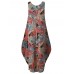 Loose Lantern Sleeveless Vintage Printed Maxi Dress For Women