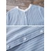 Casual Women Striped Caidigan Round Neck Pockets Blouse Dress