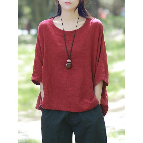  M-5XL Casual Women Solid Color Shirts