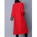 Plus Size Vintage Women Embroidery Printed Cotton Linen Coat