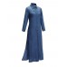 Plus Size Casual Women Denim Long Blouse Dresses