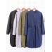 Casual Women Pure Color Drawstring Trench Coat