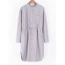 Casual Women Pure Color Drawstring Trench Coat