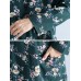 Loose Waist Women Casual Nine Sleeve Floral Dress