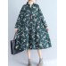 Loose Waist Women Casual Nine Sleeve Floral Dress