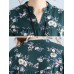 Loose Waist Women Casual Nine Sleeve Floral Dress