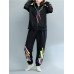 Autumn Casual Women Color Stripe Loose Cotton Leisure Suits