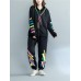 Autumn Casual Women Color Stripe Loose Cotton Leisure Suits