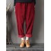 Plus Size Casual Women Corduroy Loose Radish Pants