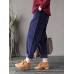 Plus Size Casual Women Corduroy Loose Radish Pants