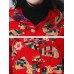 Plus Size Vintage Women Floral Printed Hooded Coats