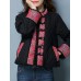 Winter Folk Women Frog Buttons Cotton Quilted Jacket