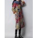 Vintage Women Floral Printed Thick Coats