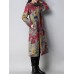 Vintage Women Floral Printed Thick Coats