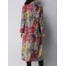 Vintage Women Floral Printed Thick Coats