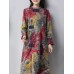 Vintage Women Floral Printed Thick Coats