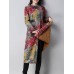 Vintage Women Floral Printed Thick Coats