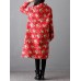 Plus Size Vintage Women Loose Floral Printed Mandarin Collar Coats