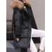 M-3XL Winter Women Fur Collar Hoodie Cotton Quilted Jacket