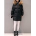 M-3XL Winter Women Fur Collar Hoodie Cotton Quilted Jacket