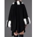 Plus Size Eleglant Women Striped Bats Sleeve Faux Fur Coats