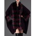 Plus Size Eleglant Women Striped Bats Sleeve Faux Fur Coats