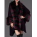 Plus Size Eleglant Women Striped Bats Sleeve Faux Fur Coats