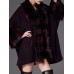 Plus Size Eleglant Women Striped Bats Sleeve Faux Fur Coats