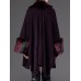 Plus Size Eleglant Women Striped Bats Sleeve Faux Fur Coats