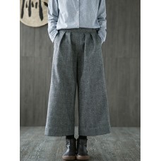 Casual Women Plaid Wide Leg Pants