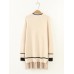 Plus Size Casual Women Gold Velvet Splicing Sweaters