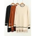 Plus Size Casual Women Gold Velvet Splicing Sweaters