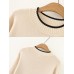 Plus Size Casual Women Gold Velvet Splicing Sweaters