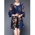 Plus Size Elegant Women Floral Printed Coats