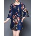 Plus Size Elegant Women Floral Printed Coats