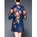 Plus Size Elegant Women Floral Printed Coats