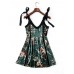 Plus Size Eleglant Women Sleeveless Floral Gold Velvet Dresses