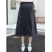 3XS-6XL Casual Women Corduroy A-Line Mid-Long Skirts