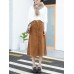 3XS-6XL Casual Women Corduroy A-Line Mid-Long Skirts