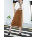 3XS-6XL Casual Women Corduroy A-Line Mid-Long Skirts