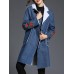 Casual Women Embroidery Denim Fleece Thick Coats